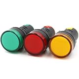 Baomain LED Indicator Pilot Light L22 AC 110V 20mA Green Red Yellow Indicator lamp 3 Pieces