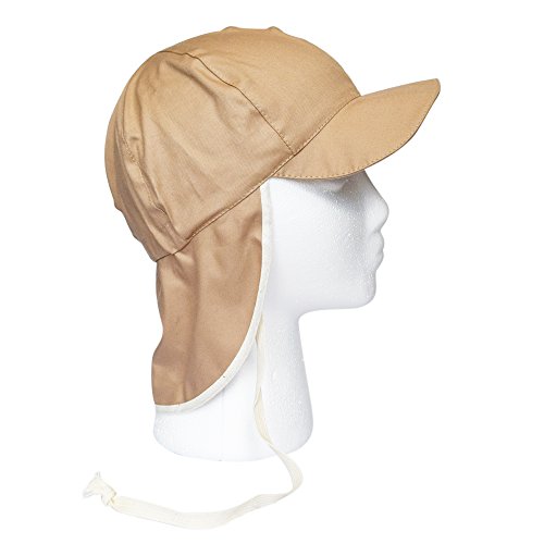 UV 20 Sun Protection Hat with Brim for Babies & Toddlers, Organic Cotton (52 cm, Beige)