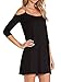 Persun Women's Black Cold Shoulder Cross Backless Spaghetti Strap Mini Dress