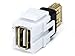 Monoprice 106561 Keystone Jack-USB 2.0 A Female to A Female Coupler Adapter Flush Type, White