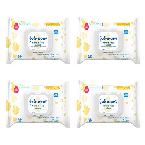Johnson's Baby Hand & Face Baby Sanitizing Cleansing Wipes for Travel and On-Th…