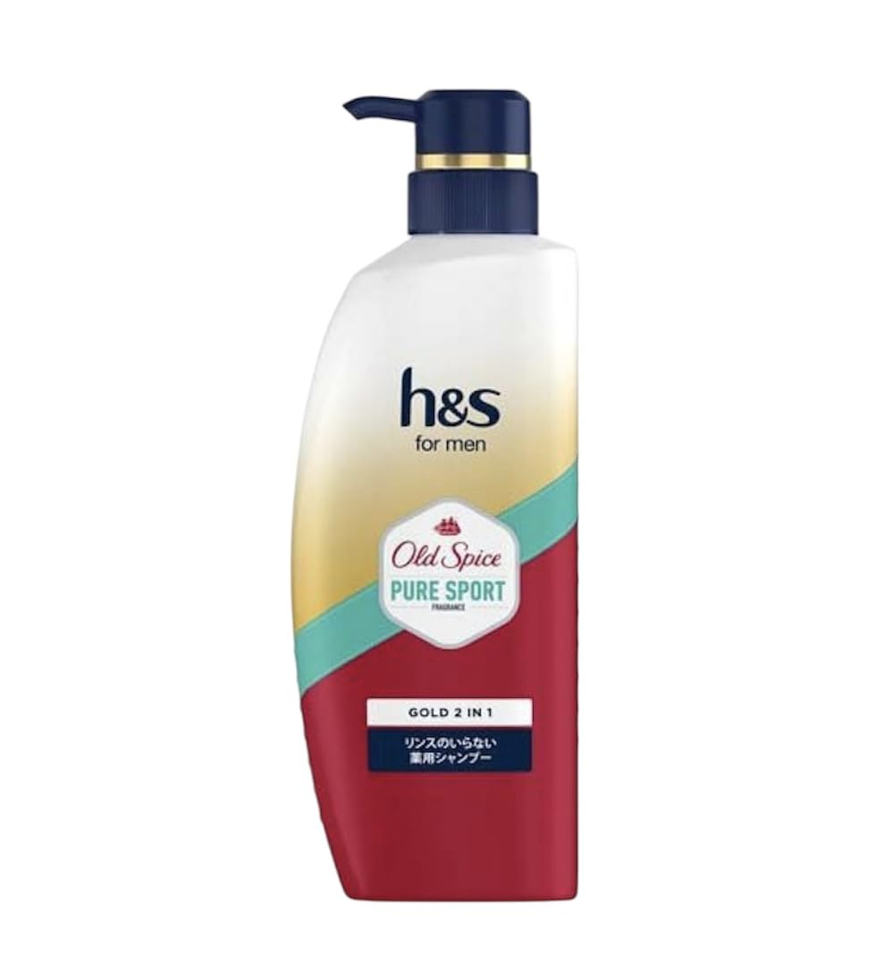 h＆s for men ゴールド 2in1 オールドスパイス ピュアスポーツの香り 薬用シャンプー＆コンディショナー ポンプ 350g商品画像