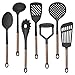 COOK With COLOR 7 Piece Black Nylon Cooking Utensil Set with Copper Handles - Black