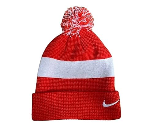 Nike Unisex Removable Pom Beanie Hat (One Size, Team Crimson/White
