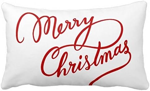 Standard Pillowcase Decorative HAND-LETTERED MERRY CHRISTMAS | King Size Pillow Sham 20X36 Inches