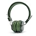 GranVela Q8 Wireless Headphones Lightweight Foldable Steoro Headset with FM Radio,MicroSD/TF Card Mp3 Player and 3.5mm Detacheable AUX cable,for Ipad,iPhone and Andoid Smartphones.-Army Green
