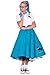 Hip Hop 50's Shop 1950s Adult 4 Piece Poodle Skirt Costume Outfit for Women with Accessories (glasses, socks, scarf) (XLarge/XXLarge, Teal)