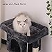 BEWISHOME Cat Tree Cat House Cat Condo with Sisal Scratching Posts, Plush Perch, Cat Tower Furniture Cat Bed Kitty Activity Center Kitten Play House, Grey MMJ08Bthumb 3
