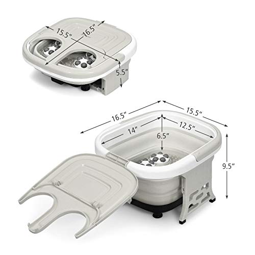 COSTWAY Foot Spa Bath Massager, Collapsible Feet Salon Tub with