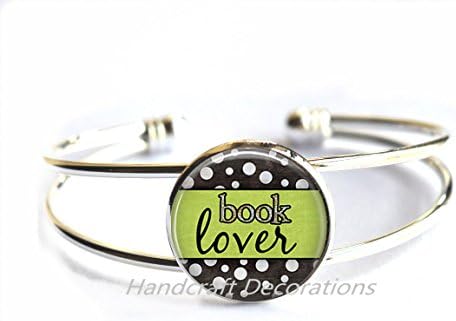 Book Lover Bracelet, Book Bracelet, Book Jewelry, Book Quote, Book Club Gift, Librarian Gift,Literature Book Lover Bracelet Book Bracelets Book Jewelry.F164