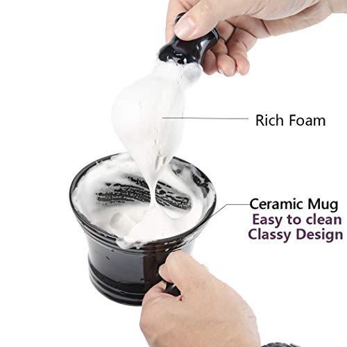 Grandslam Shaving Bowl and Pure Badger Brush - Mug for Shaving Soap and Cream