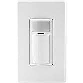 Leviton Decora Vacancy Motion Sensor In-Wall Switch, Manual-On, 2A, Single Pole, DVS02-1LW, White