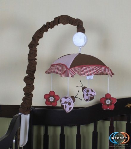 【激安セール】GEENNY Musical Mobile For Boutique Ladybug Flower 13 PCS Crib Bedding Set by GEENNY [並行輸入品]