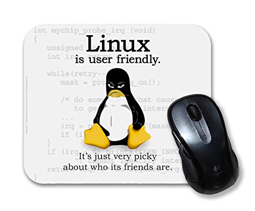 Linux Is User Friendly Operating System Geek Mouse Pad - Neurons Not Included
