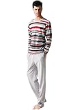 Suntasty Men's Sleepwear Lounge Set Long Sleeve Pajamas Pants with Knit Top