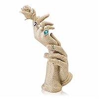 FeliciaJuan-hm Jewelry Stand Polyresin Hand Form Jewelry Display Bracelet Ring Necklace Stand Holder Jewelry Stand Necklace Organizer (Color : Yellow Sand, Size : 1228cm)