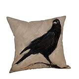 Clearance! Paymenow Happy Halloween Crow Pillow Cases Linen Sofa Bed Cushion Cover Home Decor (18