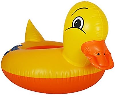 Floor Yellow Duck Shape Inflatable Baby Float Boat with Two Holes for Legs Expend