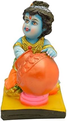 PAPILON Lord Makhan Chor / Bal Gopal / Bala Krishna In Makhan-Chor Avatar Handicraft Decorative Puja Vastu Showpiece Figurine - Pooja Gift Item &amp; Murti 3.5X2.5X4 Inches By Papilon
