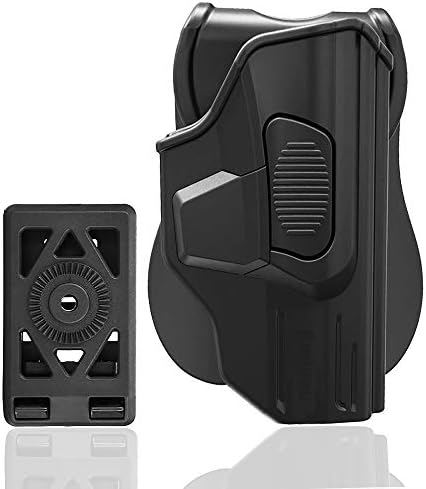 Glock 17 19 22 23 31 32 43 Holster, Right Handed Tactical Pistol Gun Holster with Adjustable Cant/Retention, Black