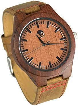 Viable Harvest Men's Wood Watch Rugged Man Series, Natural Red Sandalwood and Bamboo with Gift Box