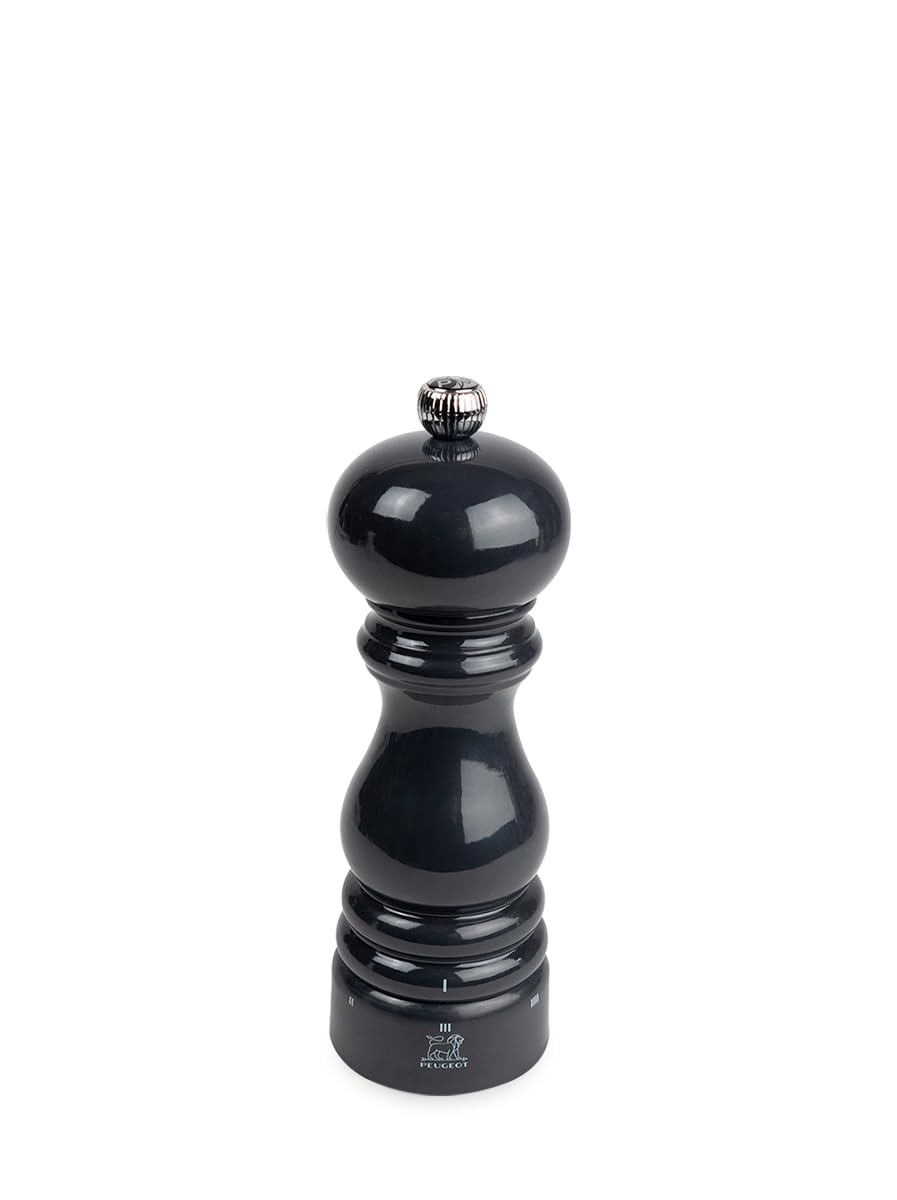 PEUGEOT - Paris u'Select Pepper Mill 18 cm - ParisRama Collection - 6 Pre-Defined Grinding Settings - PEFC Certified Wood - Made in France - Slate Gray Lacquered Colour