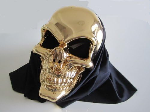 Attention perfect score! Skull gold-plated mask Ghost Rider-style Halloween costume party festival