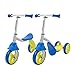 Swagtron K2 Three-Wheel Transforming Scooter & Balance Trike, 2-in-1 Adjustable Ride-On for Kids Age 2-5, Blue