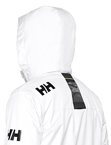 Helly Hansen Men's Crew Hooded Midlayer Fleece Lined Waterproof Raincoat Jacket, 001 White, X-Large