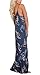 PRETTYGARDEN Women's Spaghetti Strap Floral Print Deep V Neck Boho Maxi Long Flowy Dress with Pocket (Blue, Medium)
