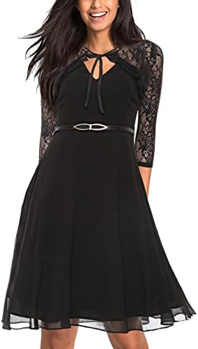 Women Faux Twinset Lace Chiffon lace Casual Cocktail Prom Party Dress