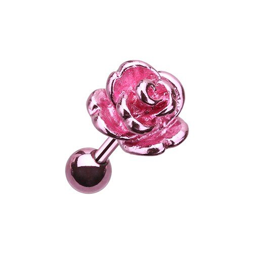 Vintage Steel Rose Cartilage Tragus Earring 316L Surgical Steel