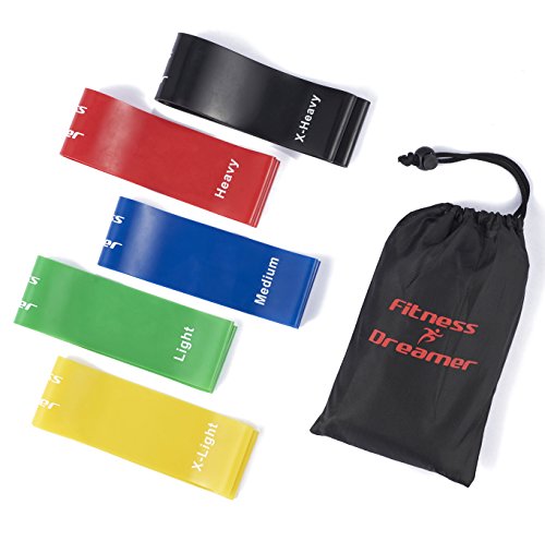 Fitness Dreamer Resistance Bands, Exercise Loop bands and Workout Bands by Set of 5, 12-inch Fitness Bands for Training or Physical Therapy-Improve Mobility and Strength, Life Time Warranty - Thumbnail 6