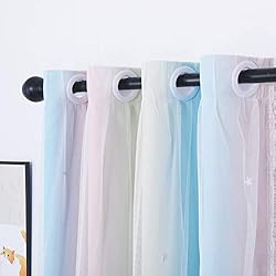 Shiny Stars Children Cloth Curtains Colorful Double
