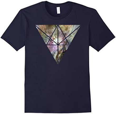 Mens Triangle Universe Outer Space Chill Bright Nebula T-Shirt Medium Navy