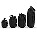 XCSOURCE Black 4 pcs DSLR Camera Drawstring Neoprene Lens Pouch for Sony Canon Nikon Pentax Olympus Panasonic Lens S/M/L/XL Black DC005S