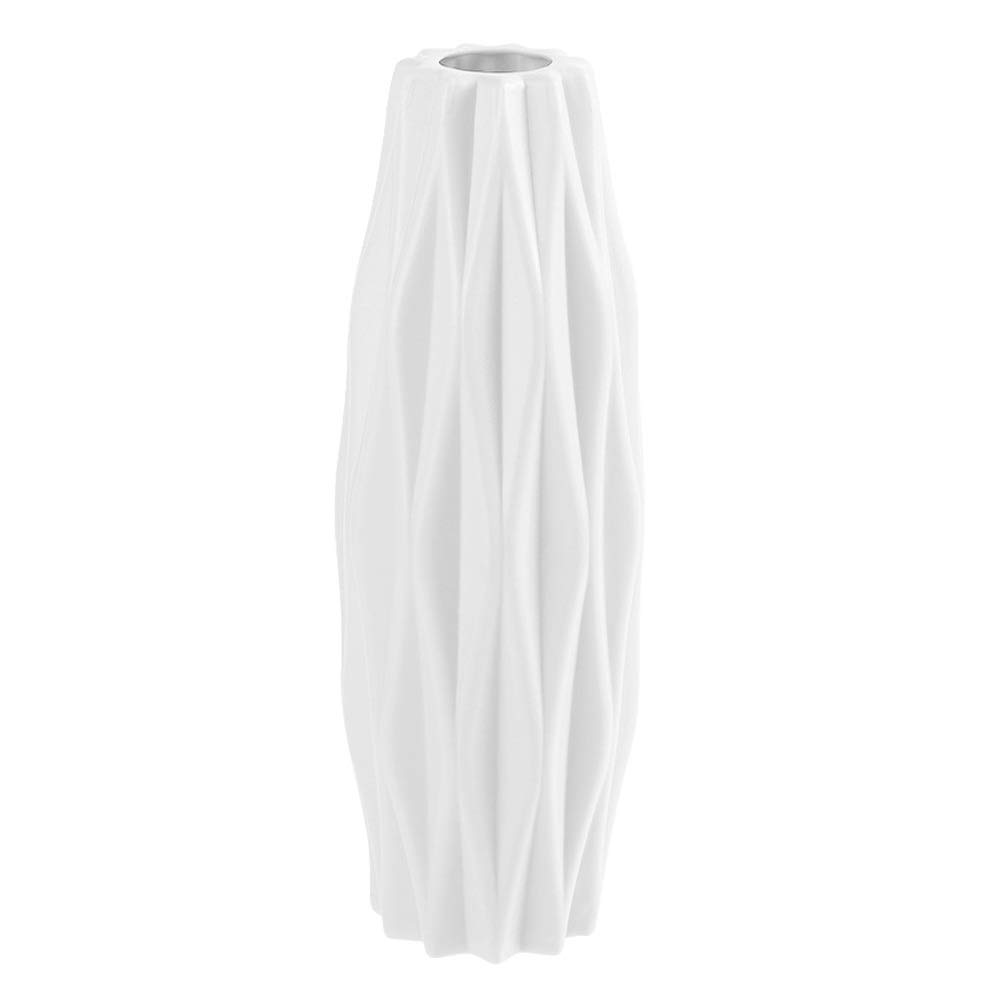 EXCEART Flower Vase Nordic Style Flower Pot Flower Container Flower Tube Table Centerpieces Vase Home Decor Vase for Home Office Wedding Decoration (White)