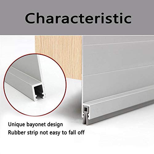 BAINING Metal Door Draft Stopper, 36 Inch Under Door Sweep Bottom