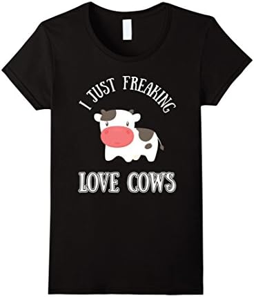 Womens I-Just Freaking Love-Cows,Funny,Lovers,T-shirt XL Black