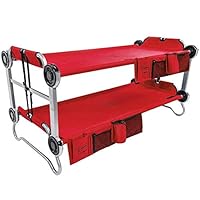 Disc-O-Bed Youth Kid-O-Bunk Benchable Camping Cot with Organizers, Bright Red