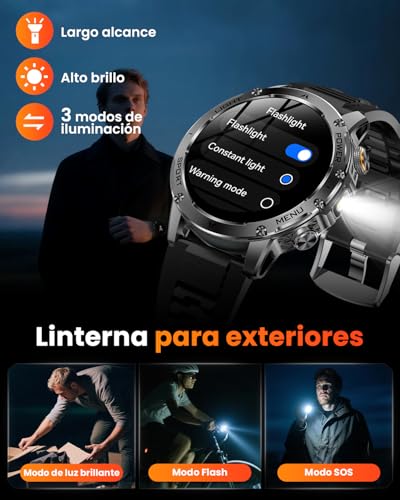 Karchilor Men's Smart Watch, 1000 mAh Battery/1.7 Inch Smartwatch with Bluetooth Calls, Heart Rate Monitor, Sleep Monitor, 100+ Sports Modes, Pedometer Bracelet Activity Android iOS (Black)