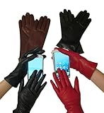 FOWNES Women's Cashmere Lined All Fingers Conductive Metisse Leather Gloves