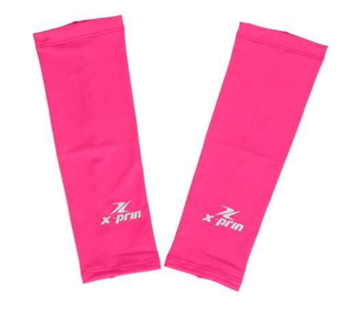 Xprin Calf Compression Sleeve Sports Unisex Leg Ankle Sun Protection One Pair (PINK, Small)