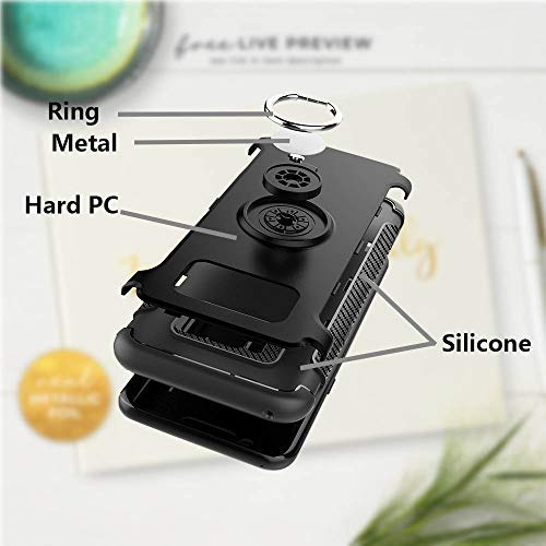Cover for Samsung Galaxy S8&S8 Plus Case, 2 in 1 360 Degree Ring Stand Dual Layer TPU Bumper Shockproof Support Magnetic Car Mount Holder Thin Case for Galaxy S8+ (4, Samsung Galaxy S8) - Thumbnail 6