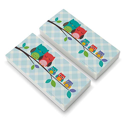 Cute Colorful Owl Family Eraser Set of 2