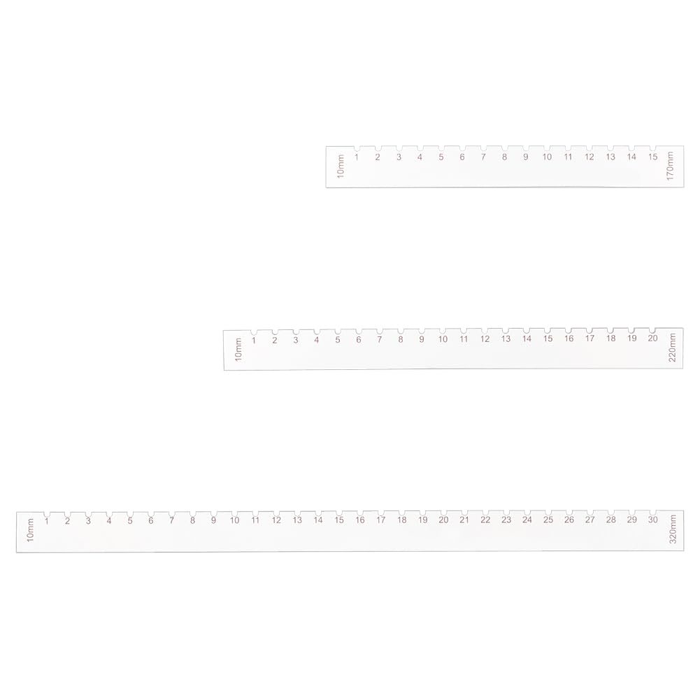 BENECREAT 3Pcs Flat Punch Tool for Bookbinding, Acrylic Clear Ruler, Measuring Tool for Hole Punchings, Scrapbooking, Notebooking, DIY Making, 17/22/32cm