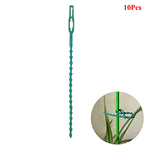 Exttlliy Plastic Reusable Adjustable Garden Plant Twist Tie Gardening Flexible Vines Tie for Garden Home Use Green (10Pcs)