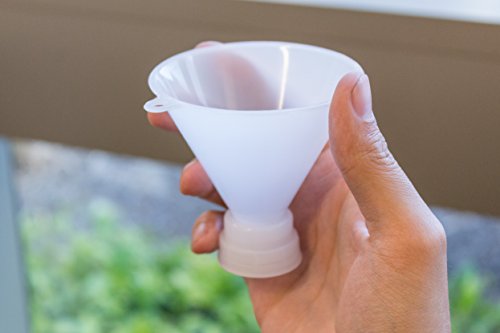 Bottiful Home - 2 Twist-On Plastic Funnel Set - Kitchen, Bath, Garage Use - Compatible w Glass, Plastic, Ceramic Bottles - Hands-Free, Food-Safe, Durable - Use w Liquids, Oils, Bath Products, Powders