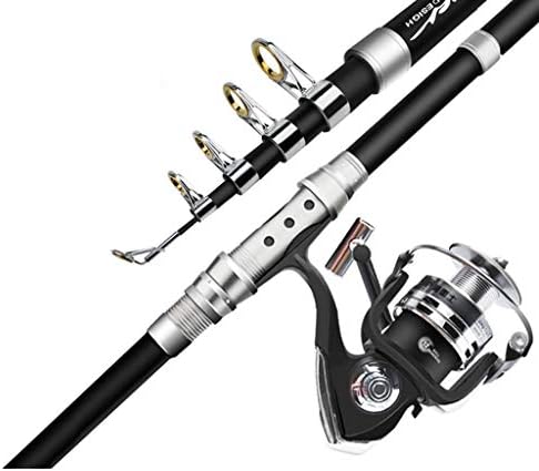 Lsrryd Fishing Rod，Telescopic Portable Carbon Fiber Travel Sea Rock Pole Reel combination + Fishing gift 2.1m, 2.4m, 2.7m, 3.0m, 3.6m (Color : 7000 metal wheel, Size : 2.1m)