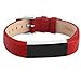 POY Replacement Bands Compatible for Fitbit Alta and Fitbit Alta HR, Genuine Leather Wristbands, Red